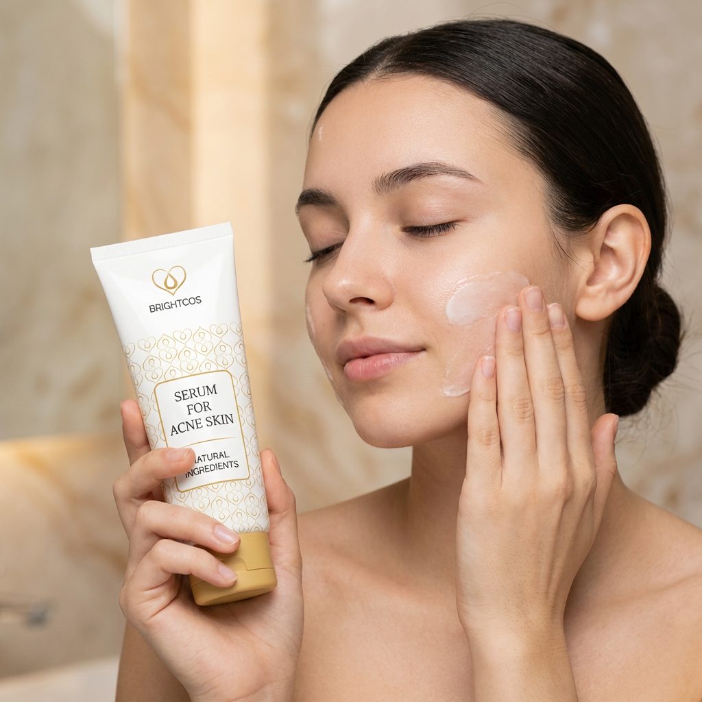 Brightcos serum, on-model lifestyle shot