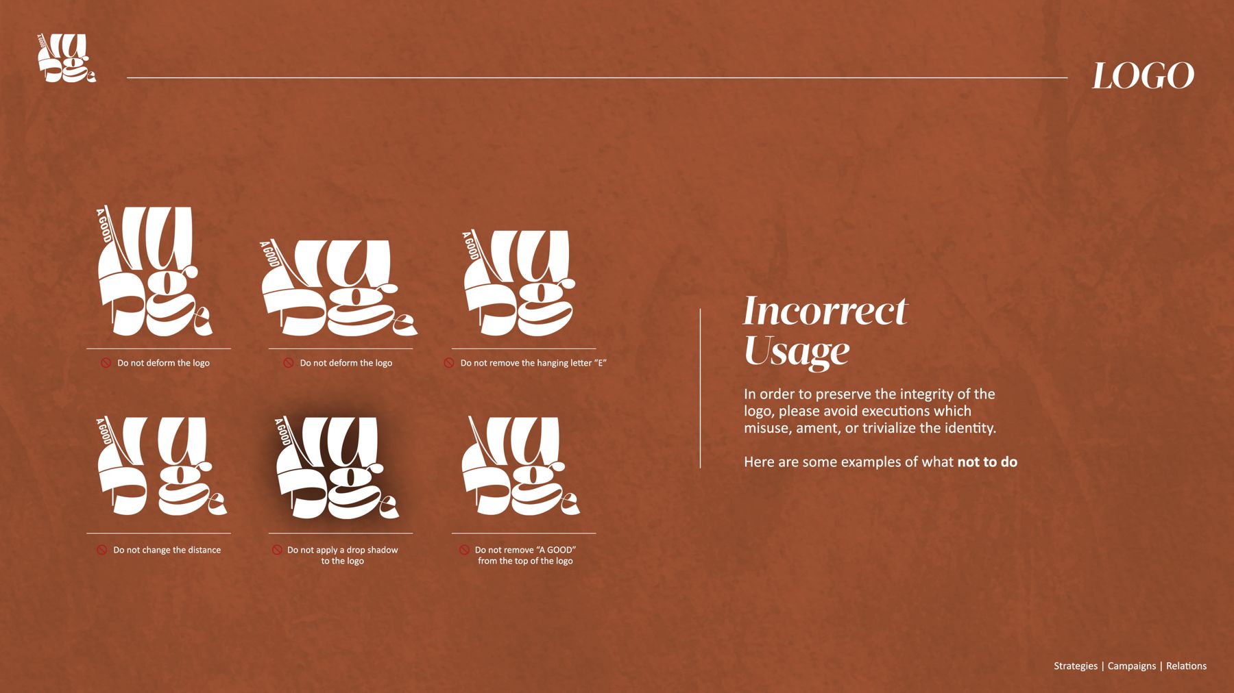 Incorrect logo usage examples