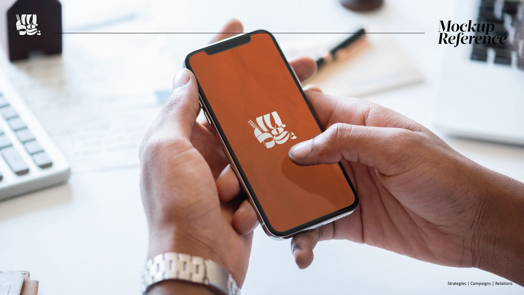 Nudge brand on a phone screen, mockup reference spread