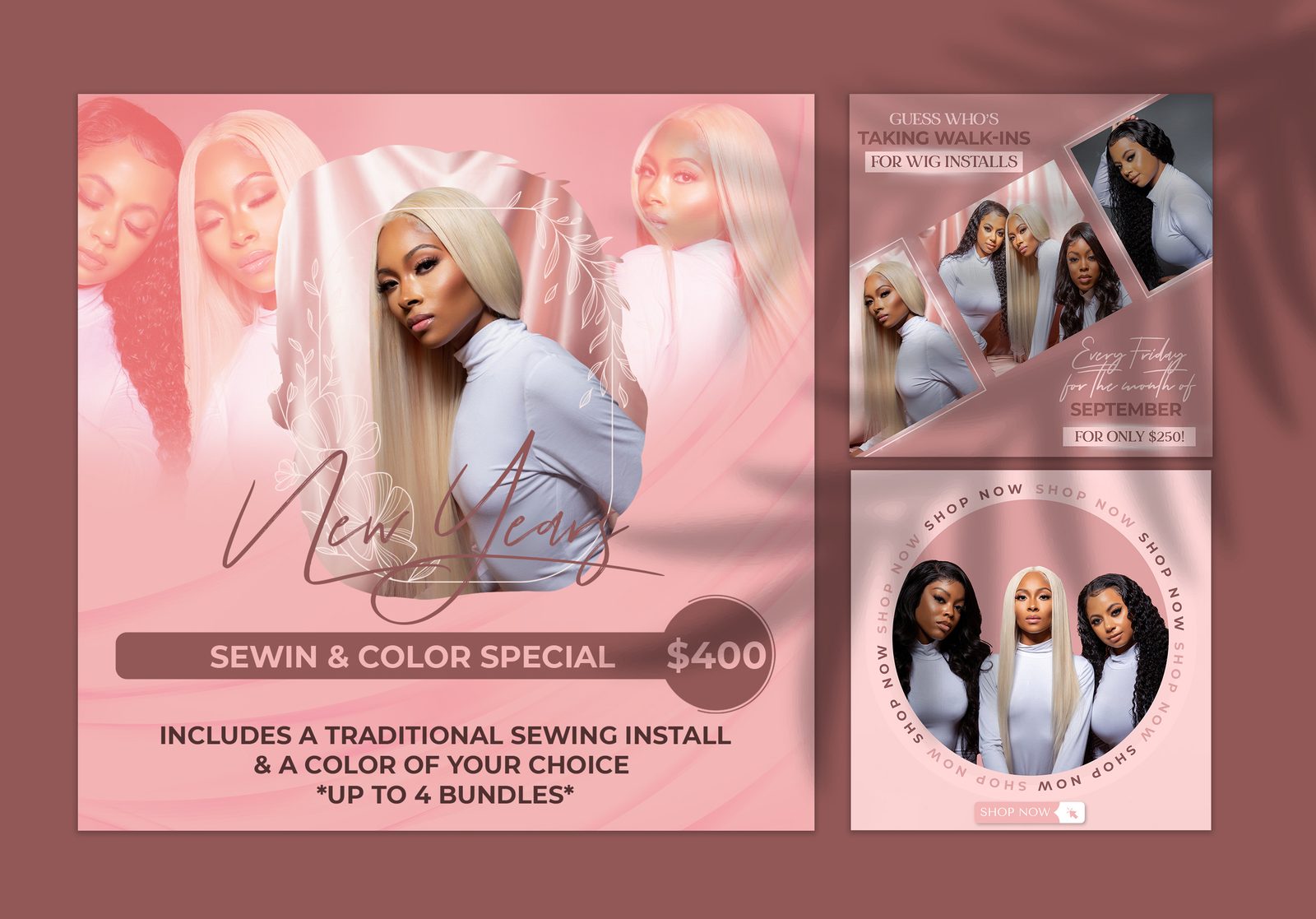 Salon sew-in & colour social campaign
